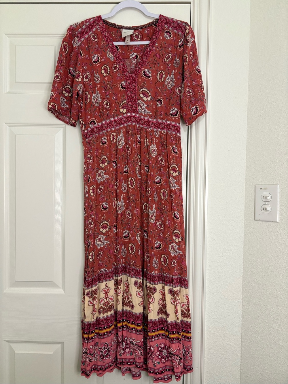 Knox Rose Paisley Boho Floral Maxi Dress